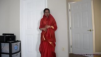 Horny Indian step mother and stepson alongside law having fun